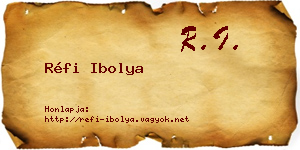 Réfi Ibolya névjegykártya
